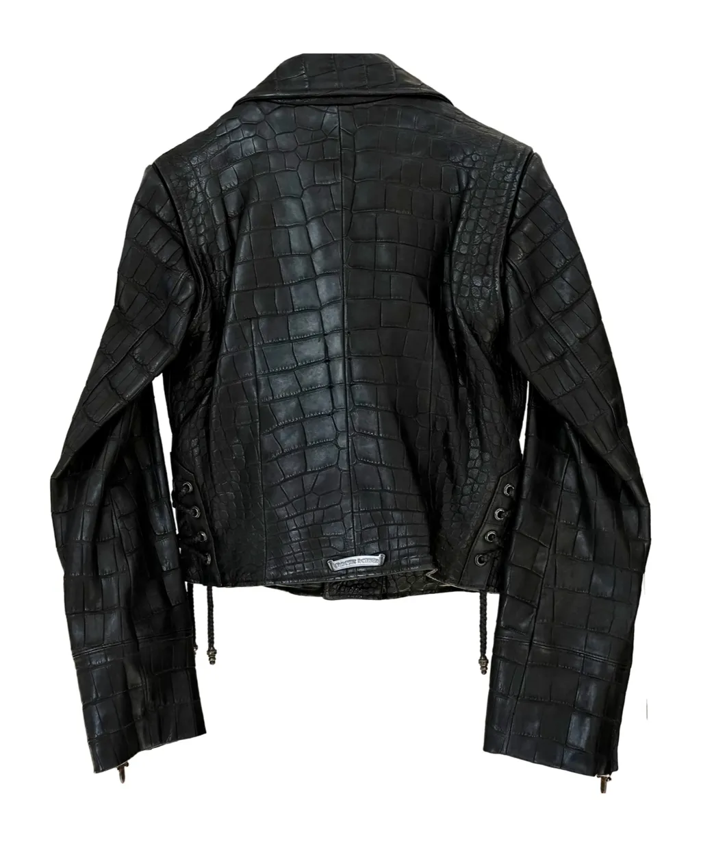 Long-Sleeved Leather Jacket