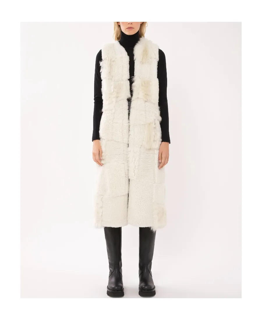 Shearling Patchwork Sleeveless Gilet