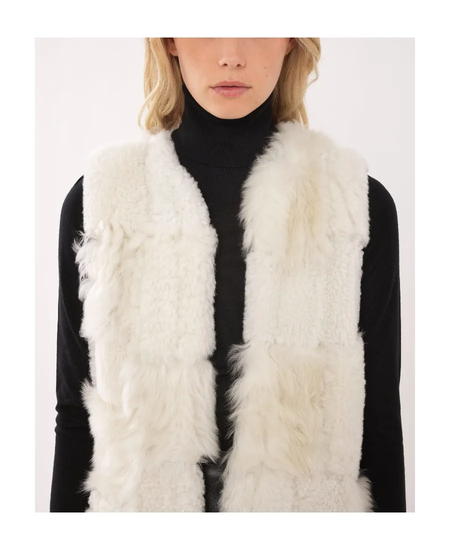 Shearling Patchwork Sleeveless Gilet