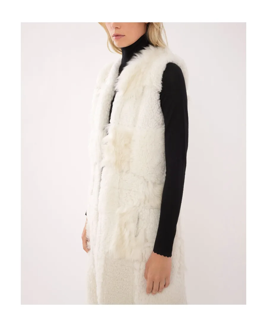 Shearling Patchwork Sleeveless Gilet
