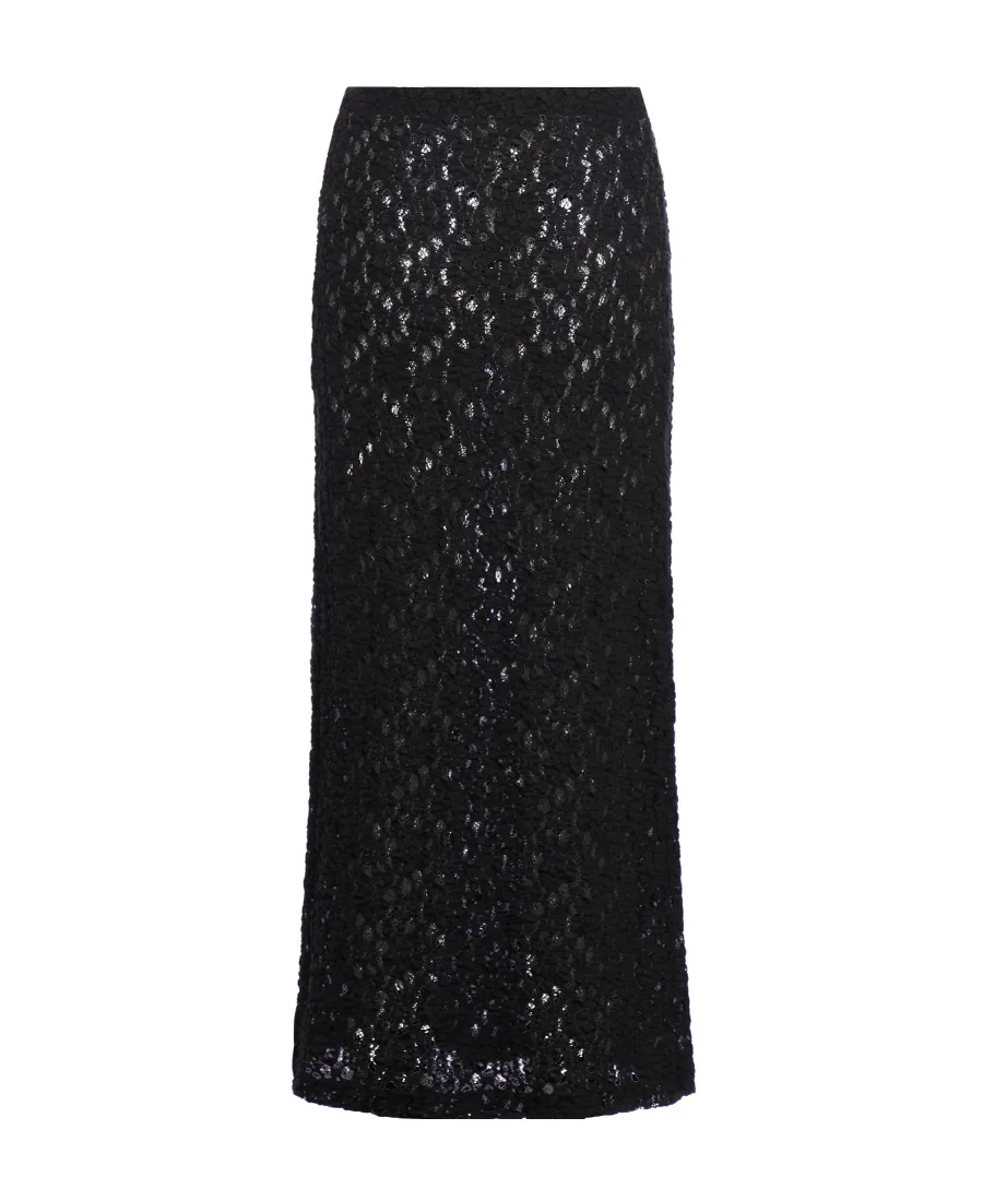 Floral Lace Detailed Midi Skirt
