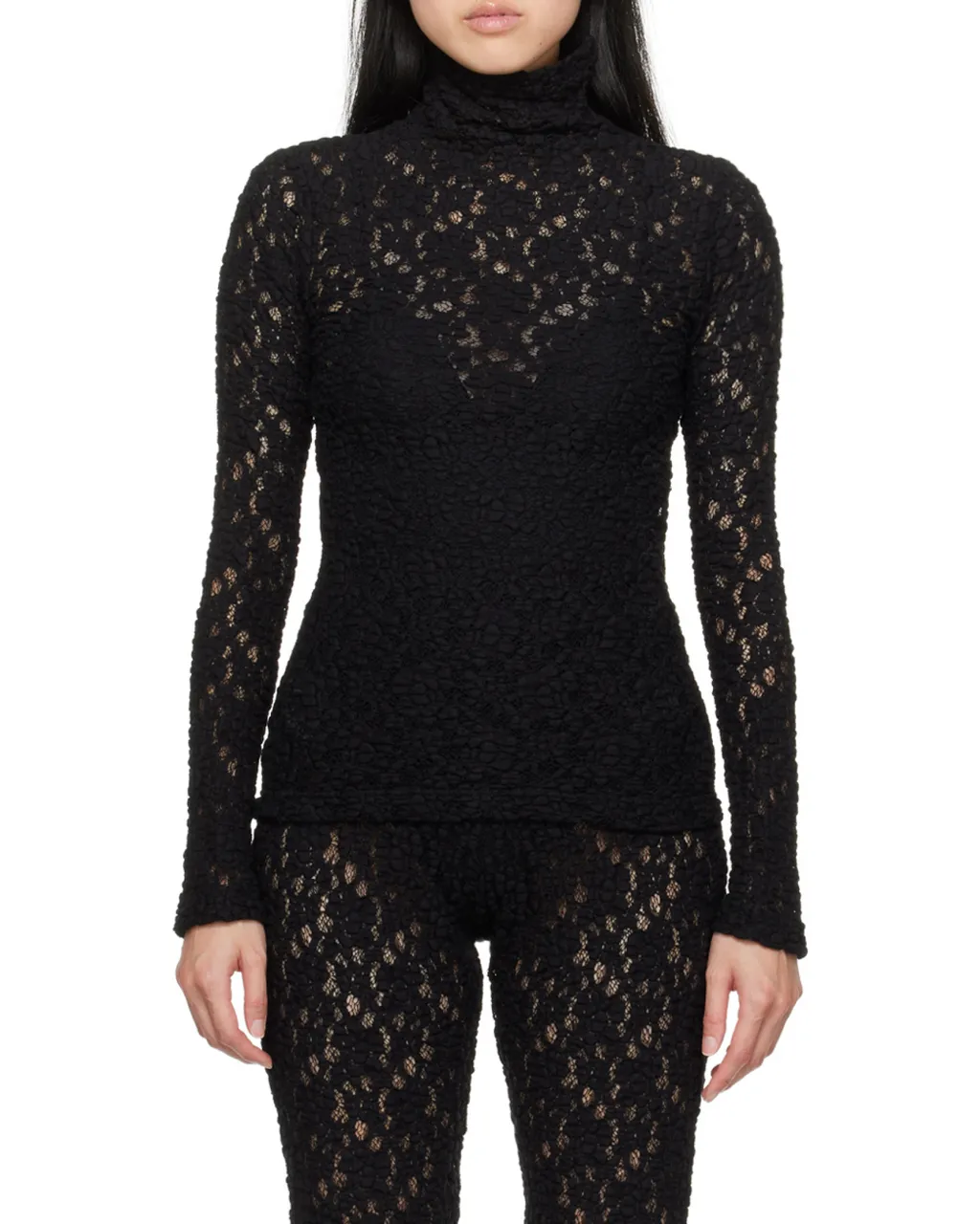 Fitted Turtleneck Knit Top