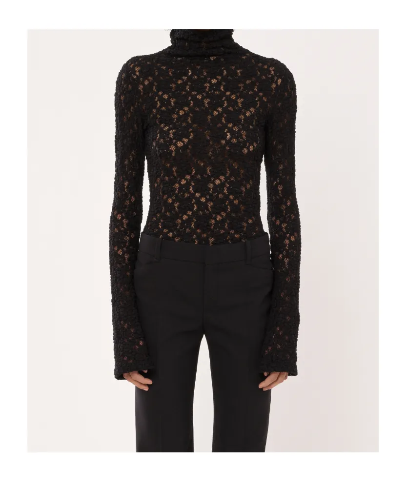 Fitted Turtleneck Knit Top