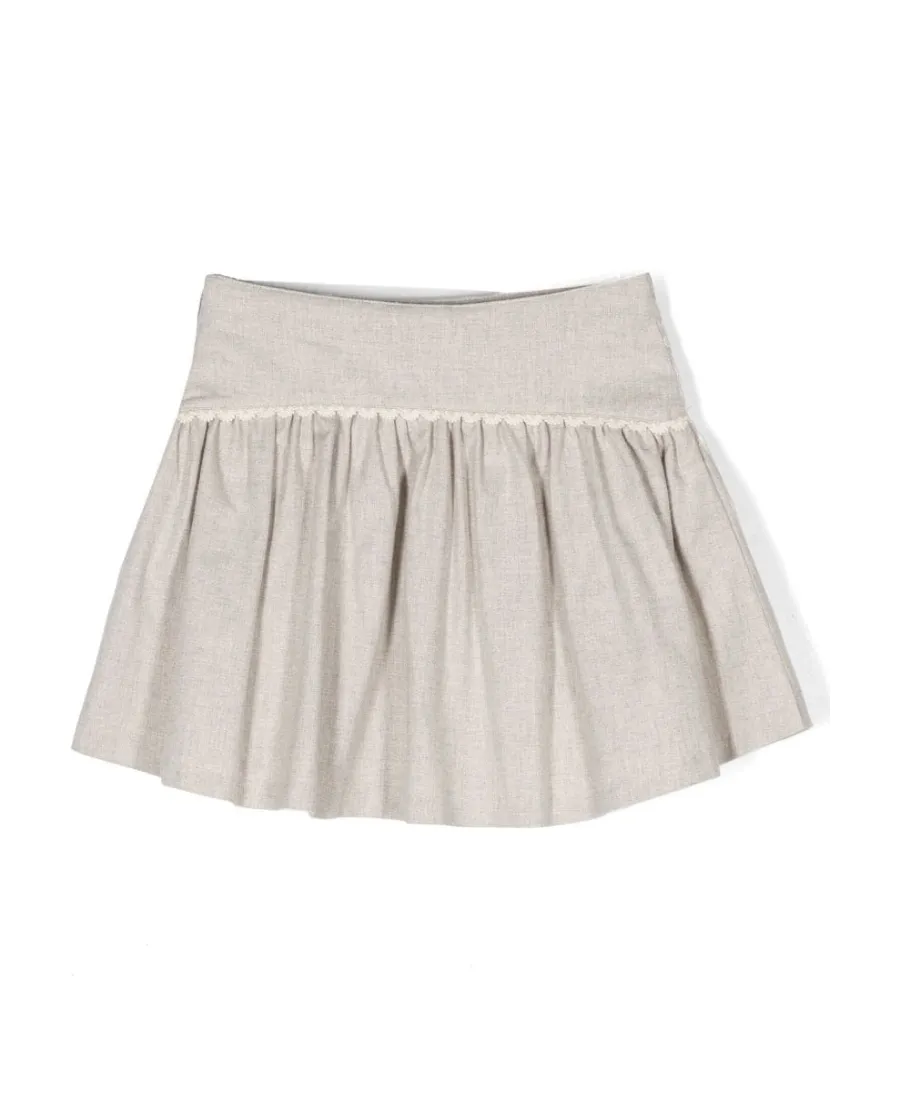 Embroidered Pleated Skirt