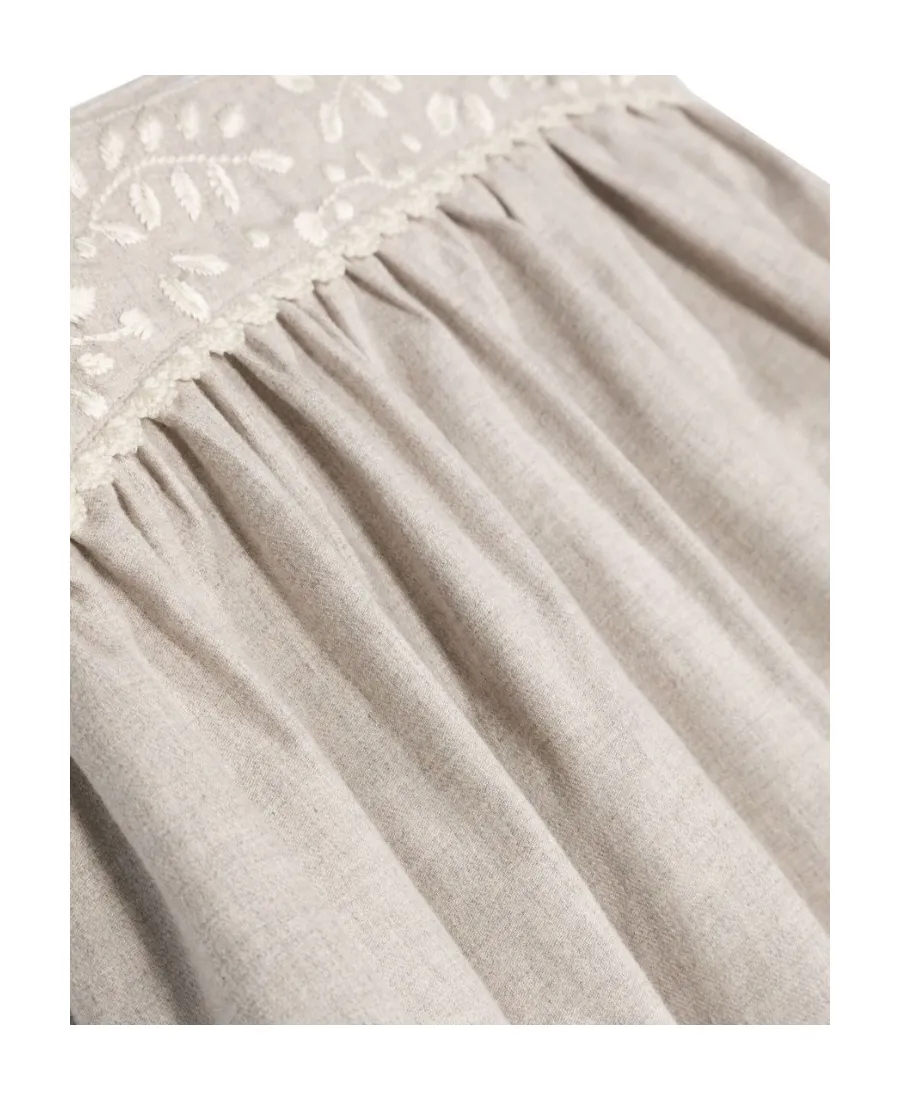 Embroidered Pleated Skirt