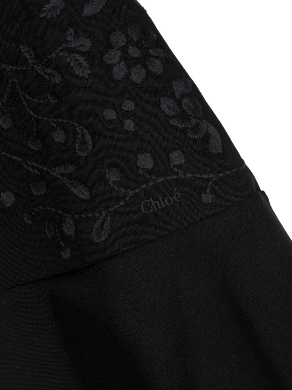 Floral Embroidered Pleated Skirt