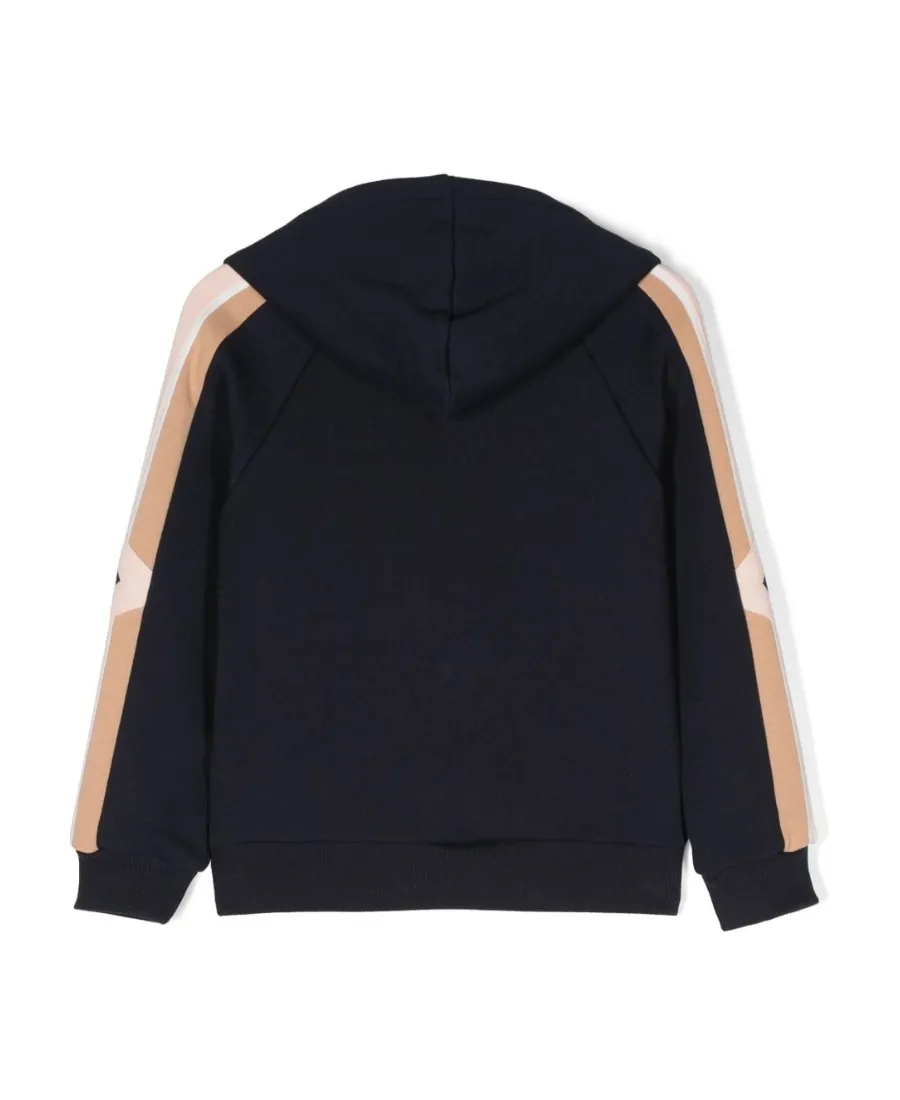 Logo Embroidered Zipped Hoodie