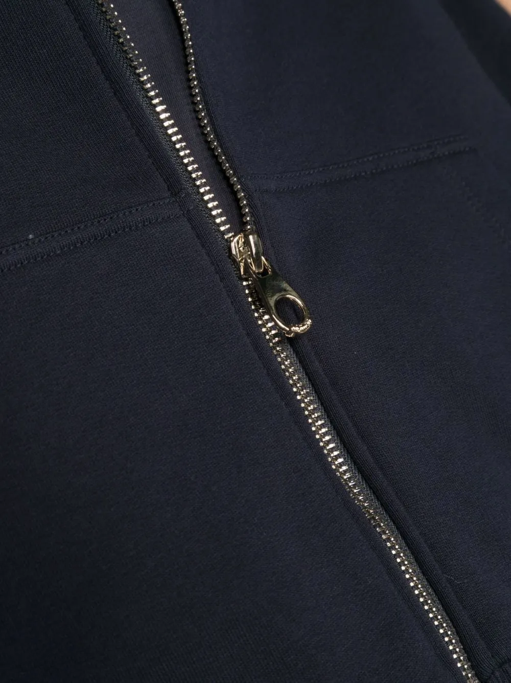 Logo Embroidered Zipped Hoodie