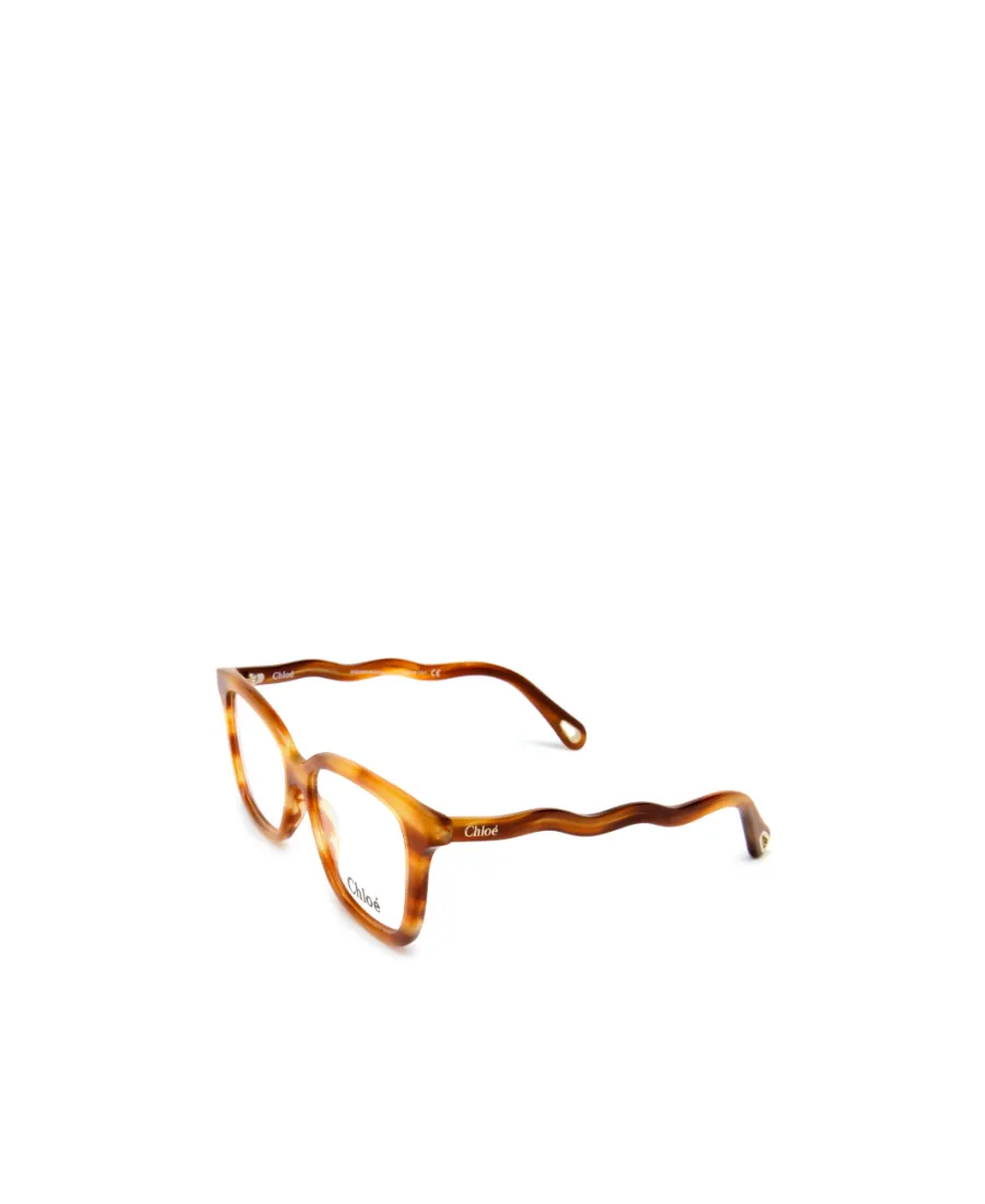 Wavy Arms Rectangle-Frame Glasses