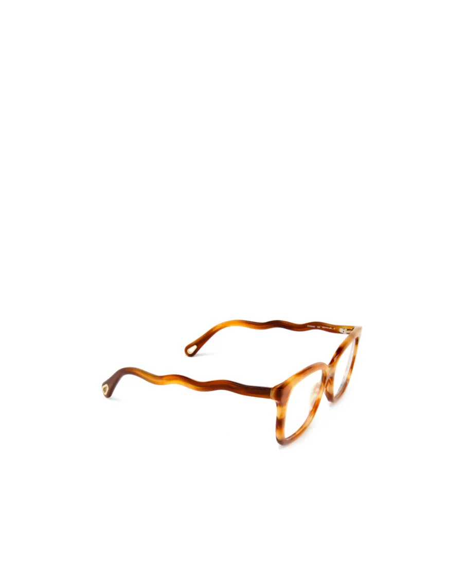 Wavy Arms Rectangle-Frame Glasses