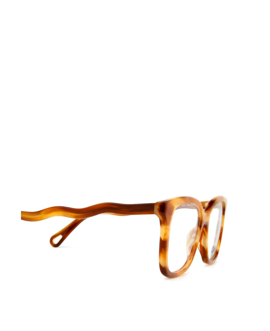 Wavy Arms Rectangle-Frame Glasses