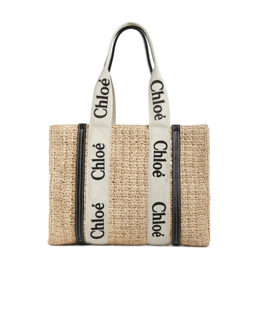Medium Woody Raffia Beach Bag