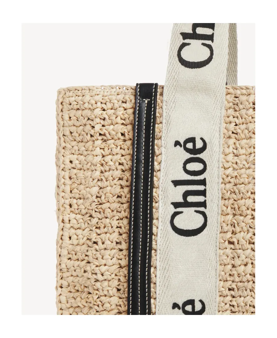 Medium Woody Raffia Beach Bag