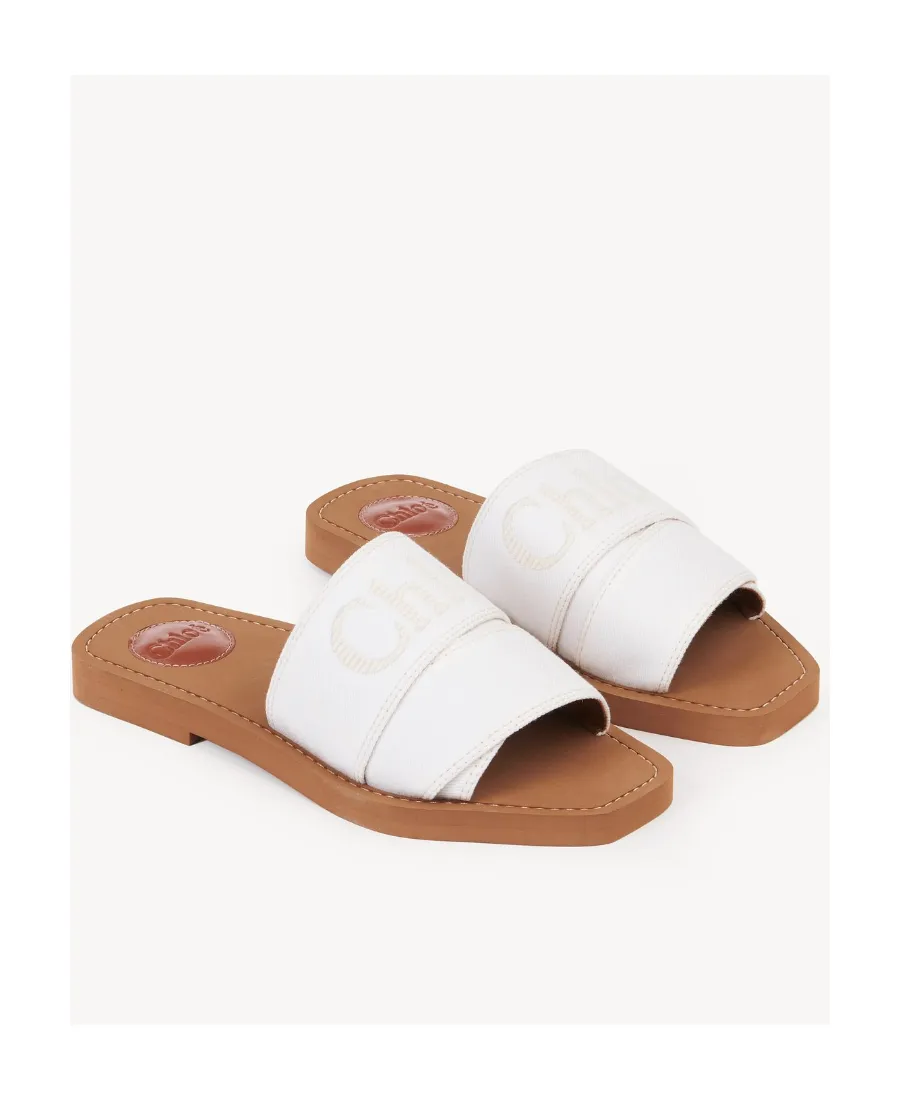 Woody Logo-Embroidered Slides