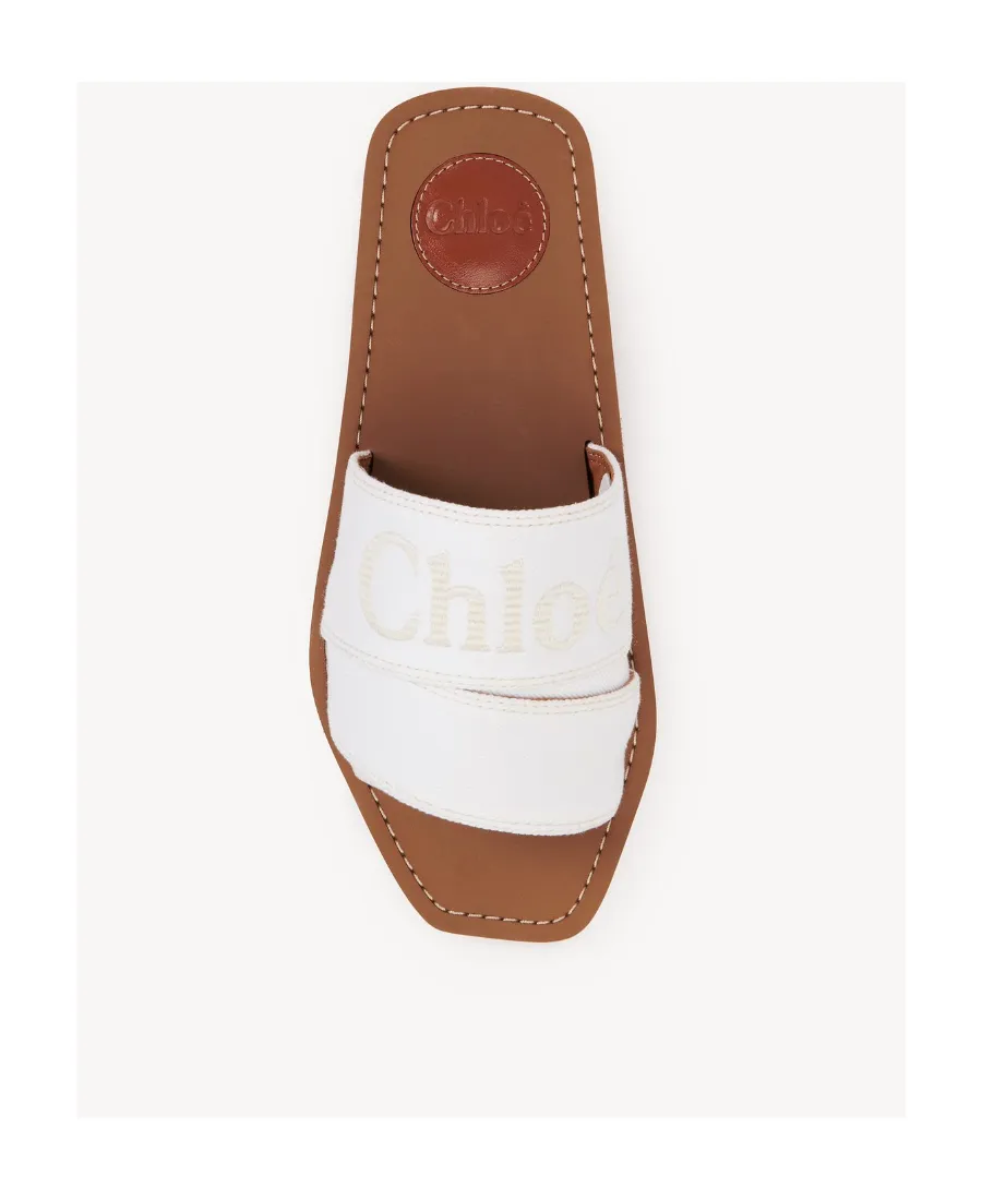 Woody Logo-Embroidered Slides