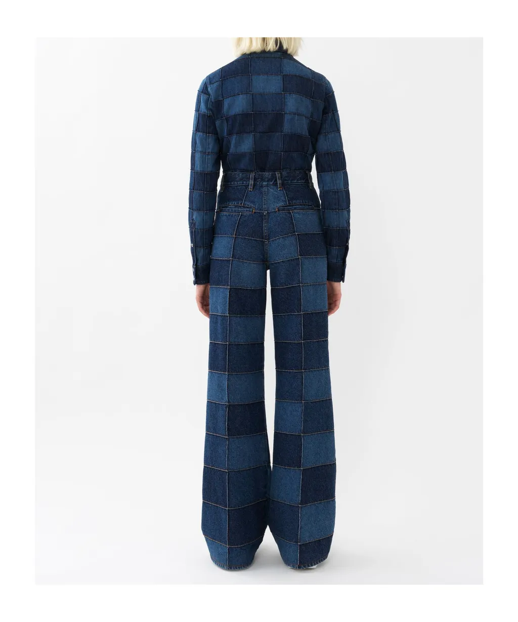 Patchwork Wide-Leg Jeans