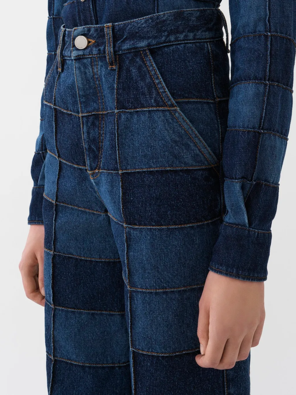Patchwork Wide-Leg Jeans