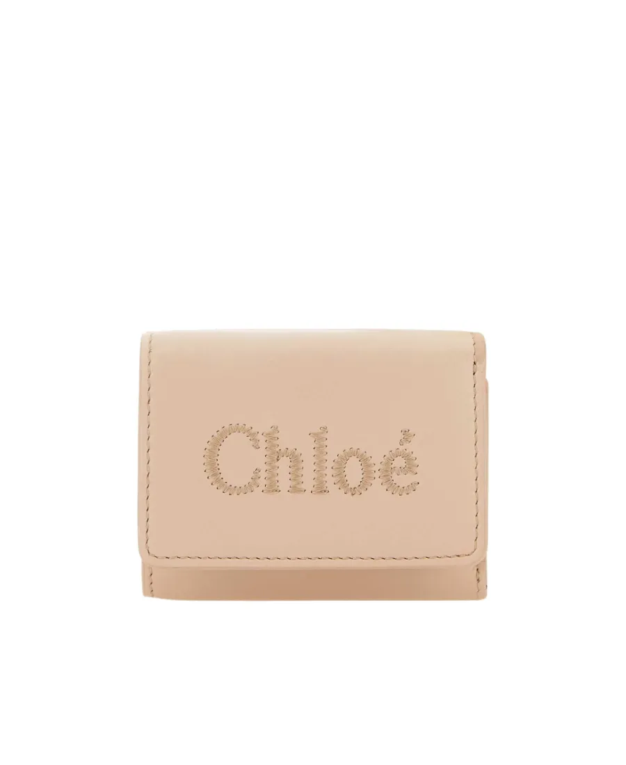Logo Embroidered Tri-Fold Wallet
