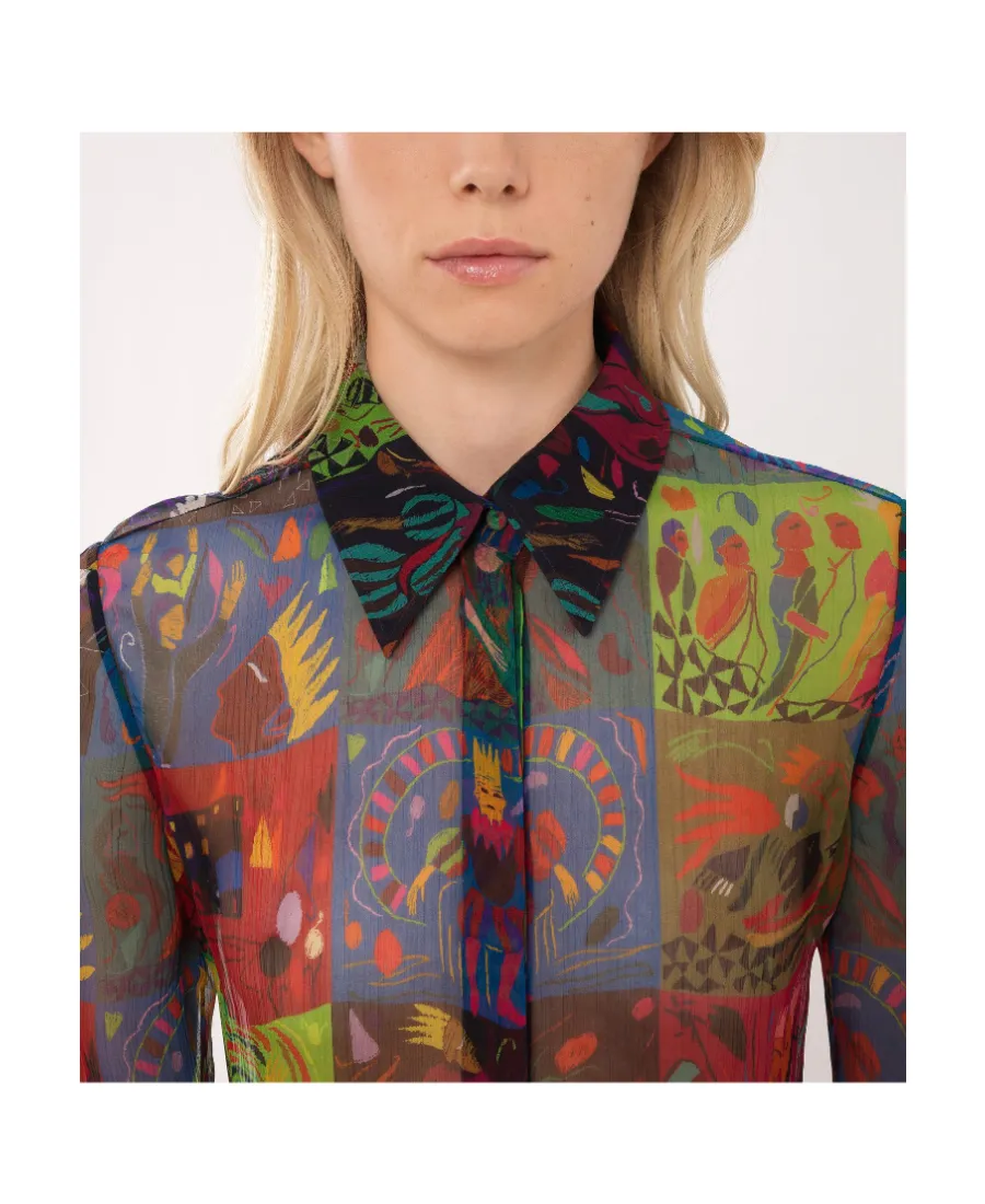 Graphic Print Long-Sleeved Shirt