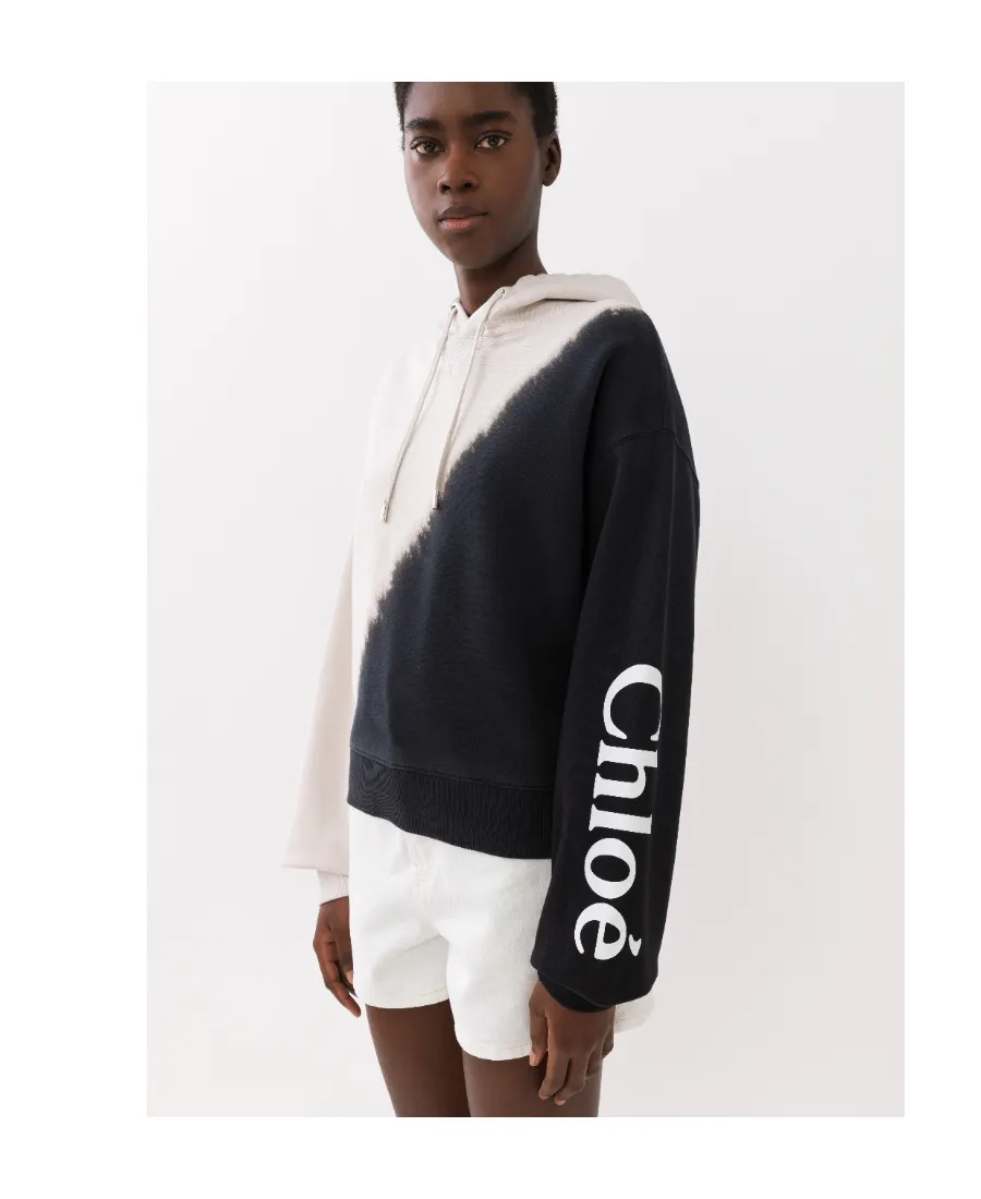 Dip-Dye Cotton-Fleece Hoodie