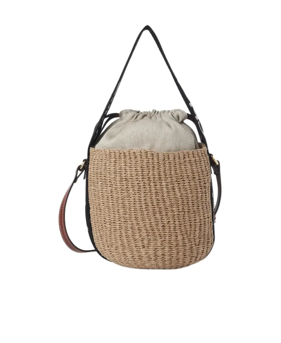 Woody Drawstring Small Basket Bag