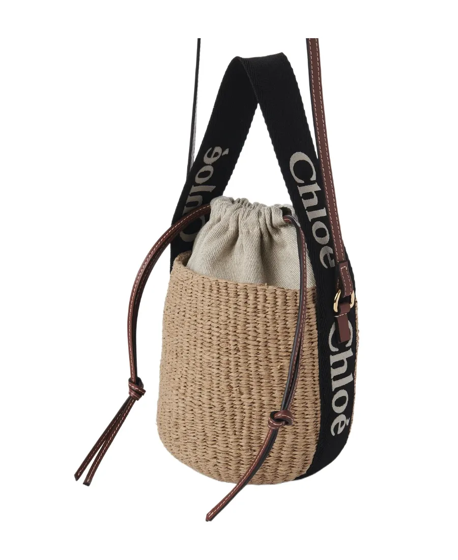Woody Drawstring Small Basket Bag