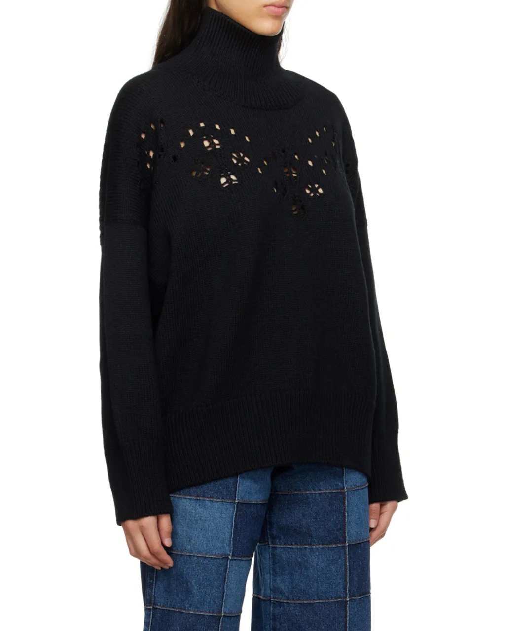 Pointelle-Knit Long-Sleeved Jumper