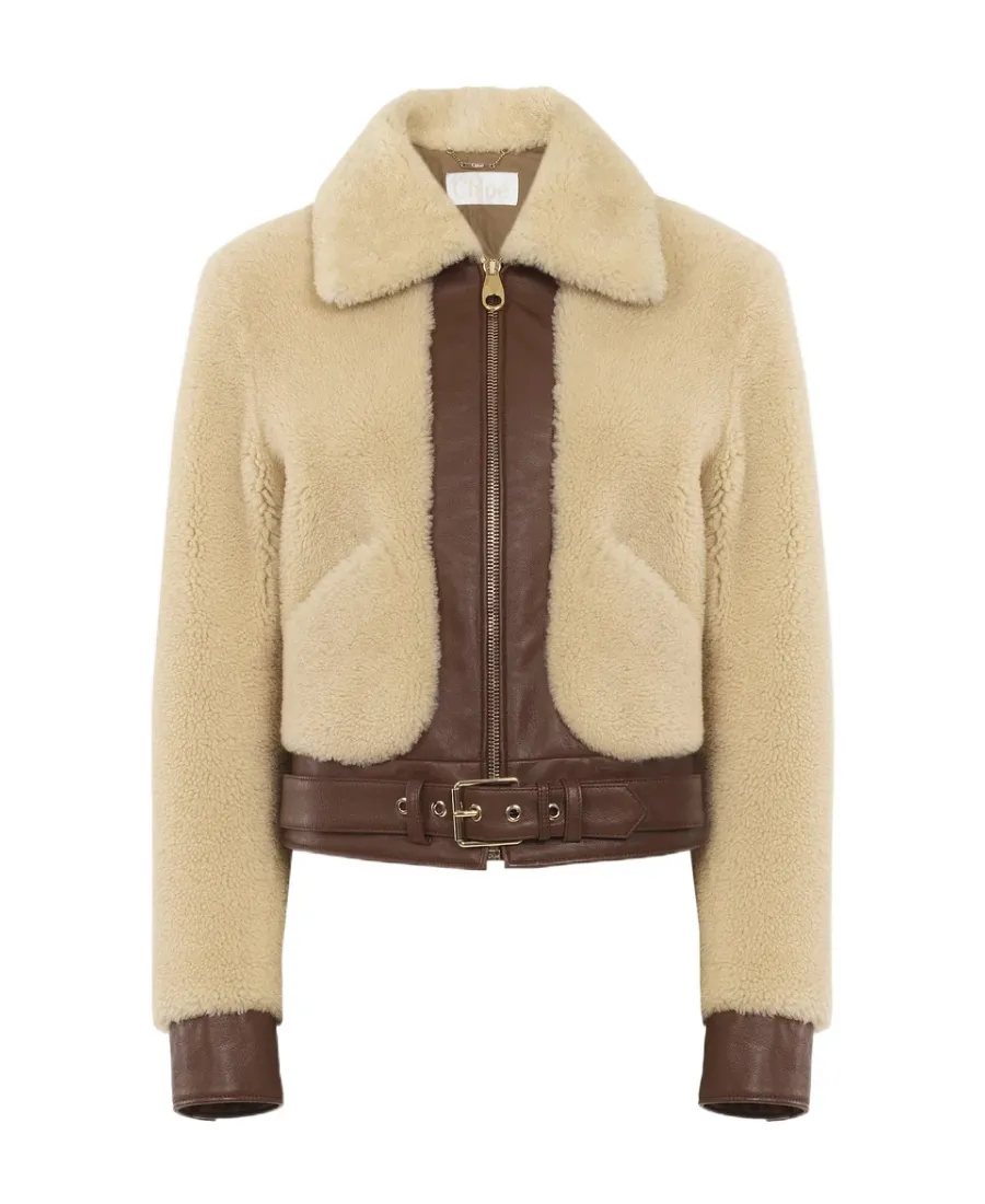 Shearling Zipped Bomber Jacket