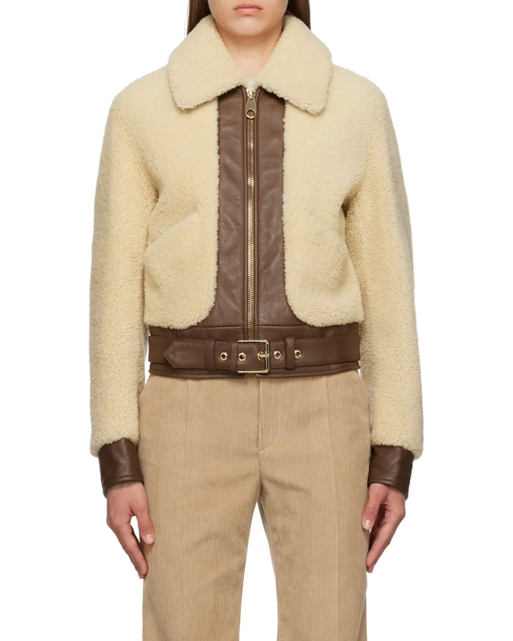 Shearling Zipped Bomber Jacket