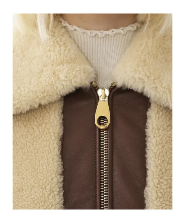 Shearling Zipped Bomber Jacket