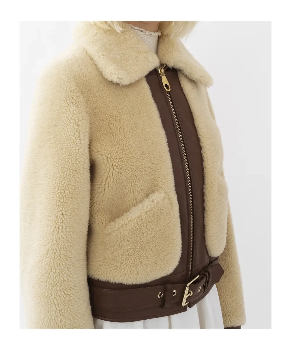 Shearling Zipped Bomber Jacket