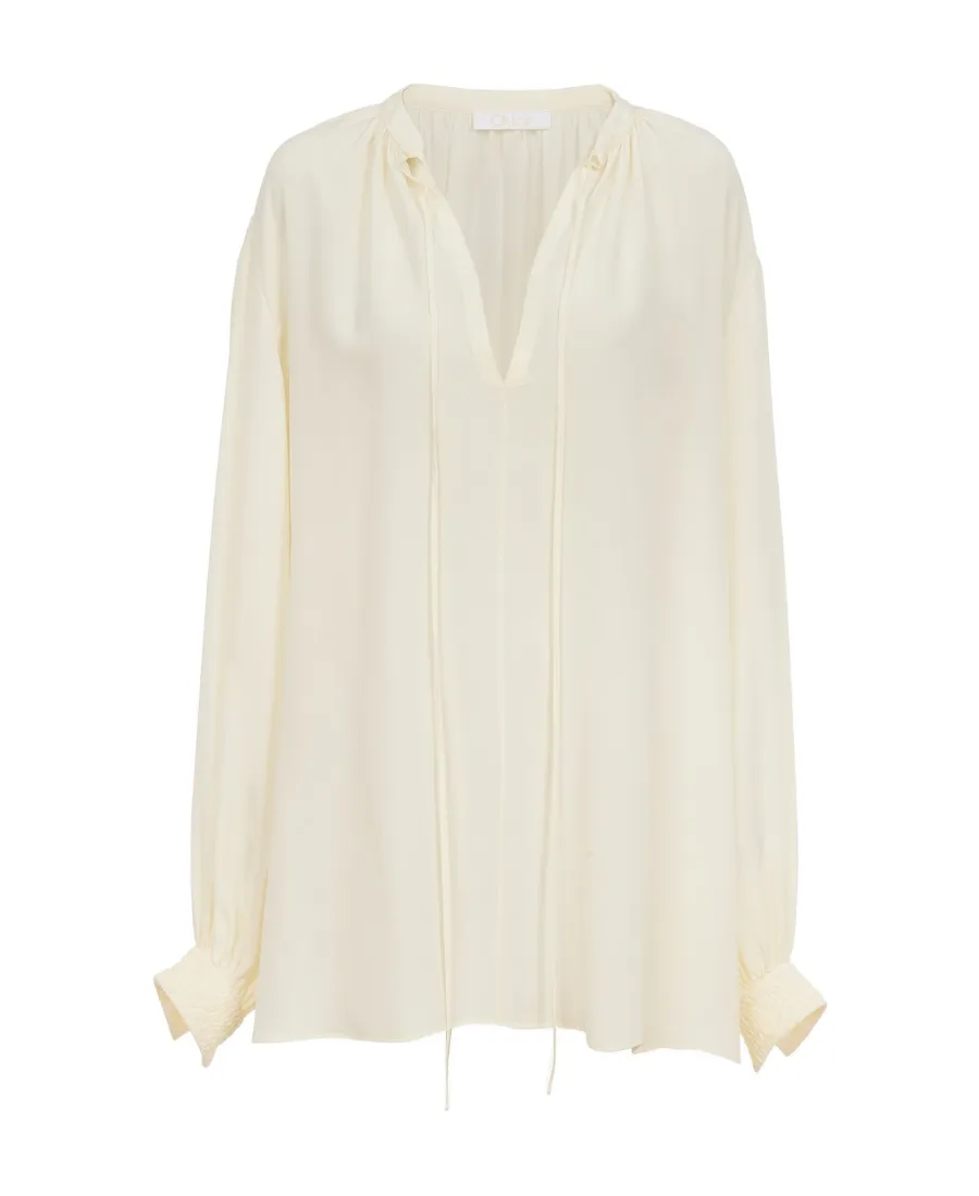 LavalliÈRe-Neck Silk Blouse