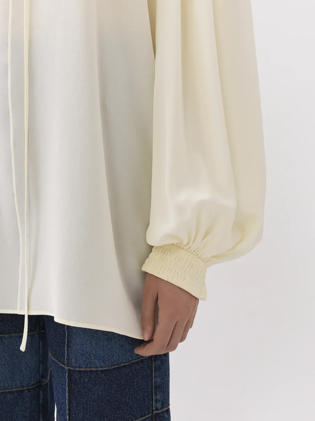 LavalliÈRe-Neck Silk Blouse