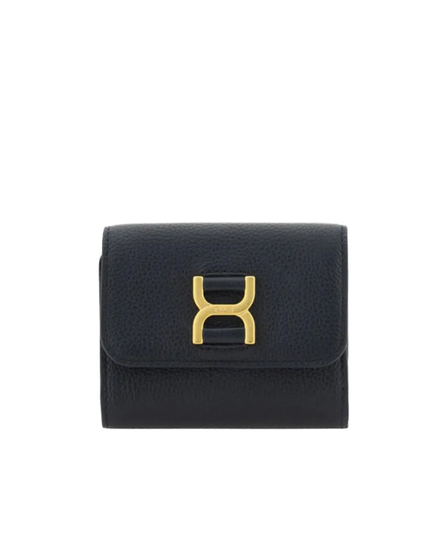 Logo Buckle Leather Wallet