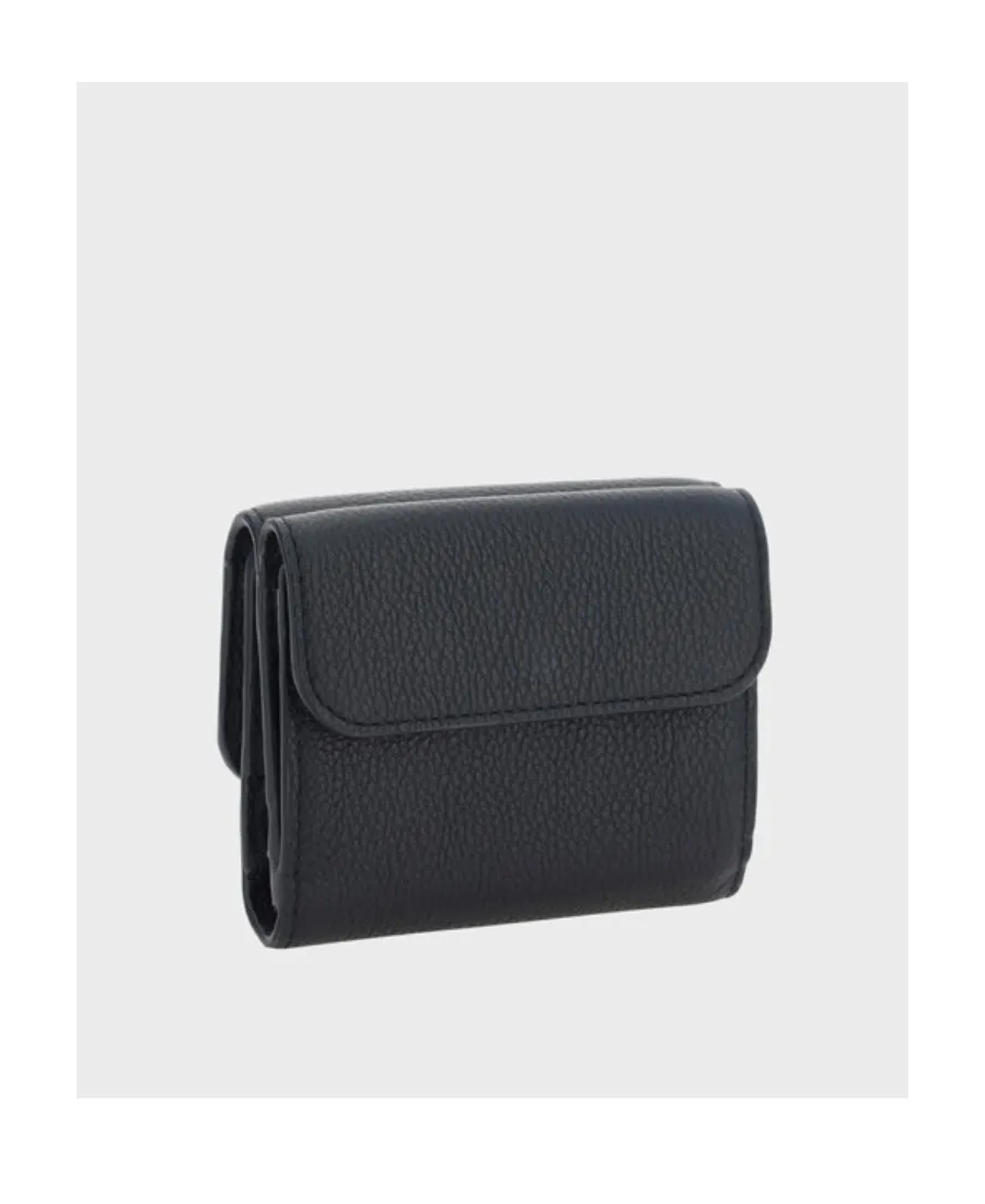 Logo Buckle Leather Wallet