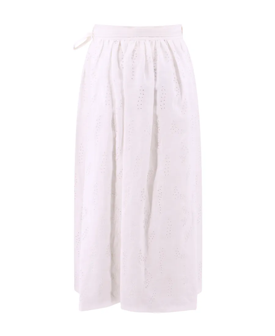 Tie-Waisted Midi Skirt