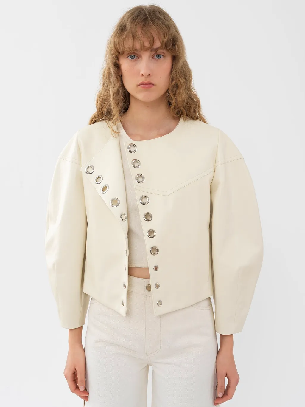 Boxy Cropped Leather Jacket
