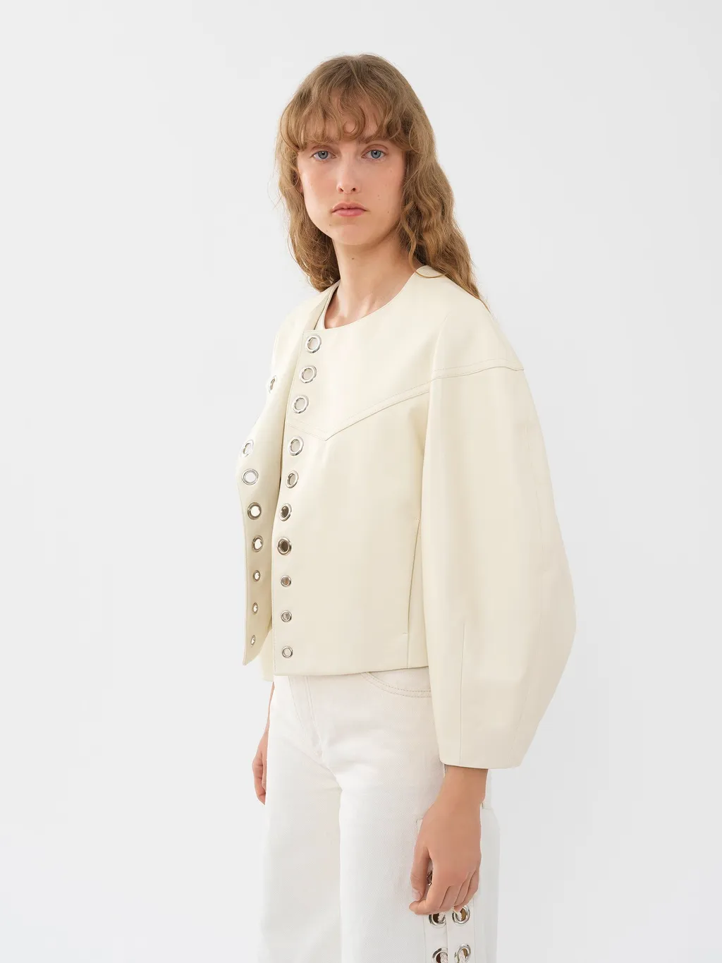 Boxy Cropped Leather Jacket