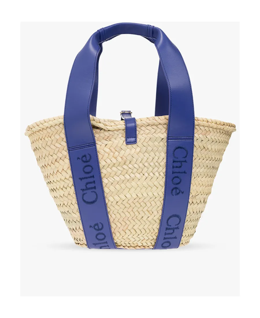 Logo-Tape Interwoven Beach Bag
