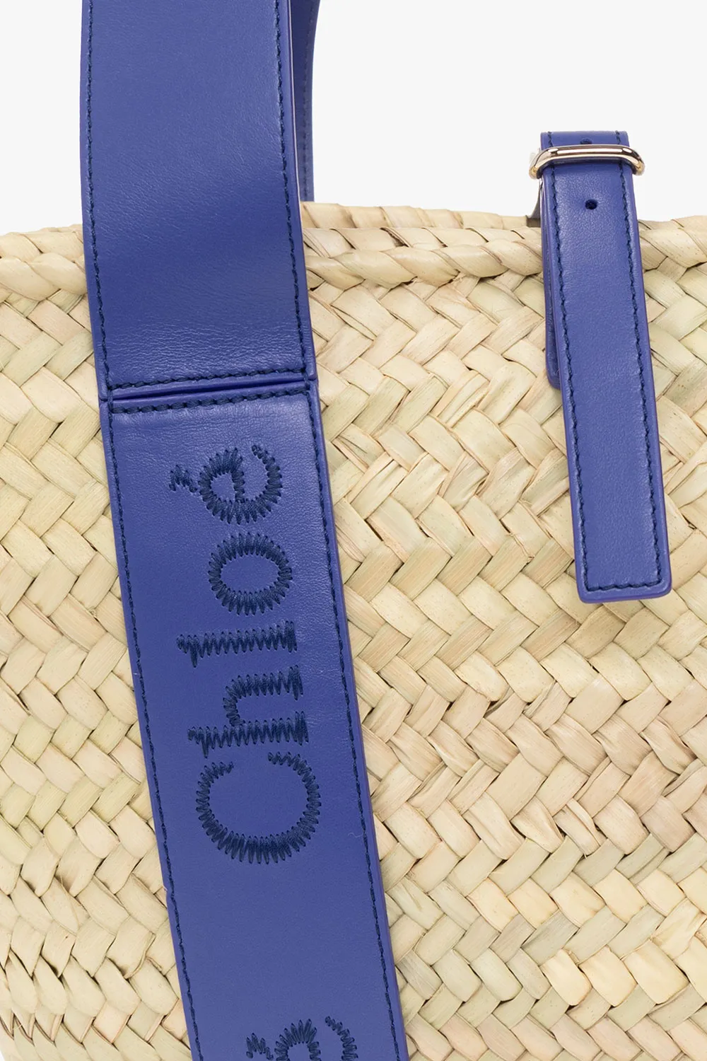 Logo-Tape Interwoven Beach Bag