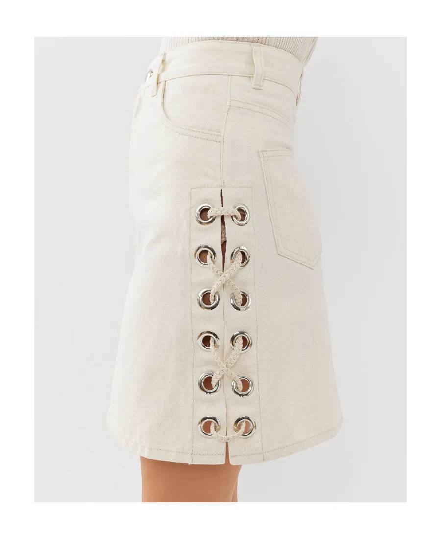 Lacing Detailed Mini Skirt