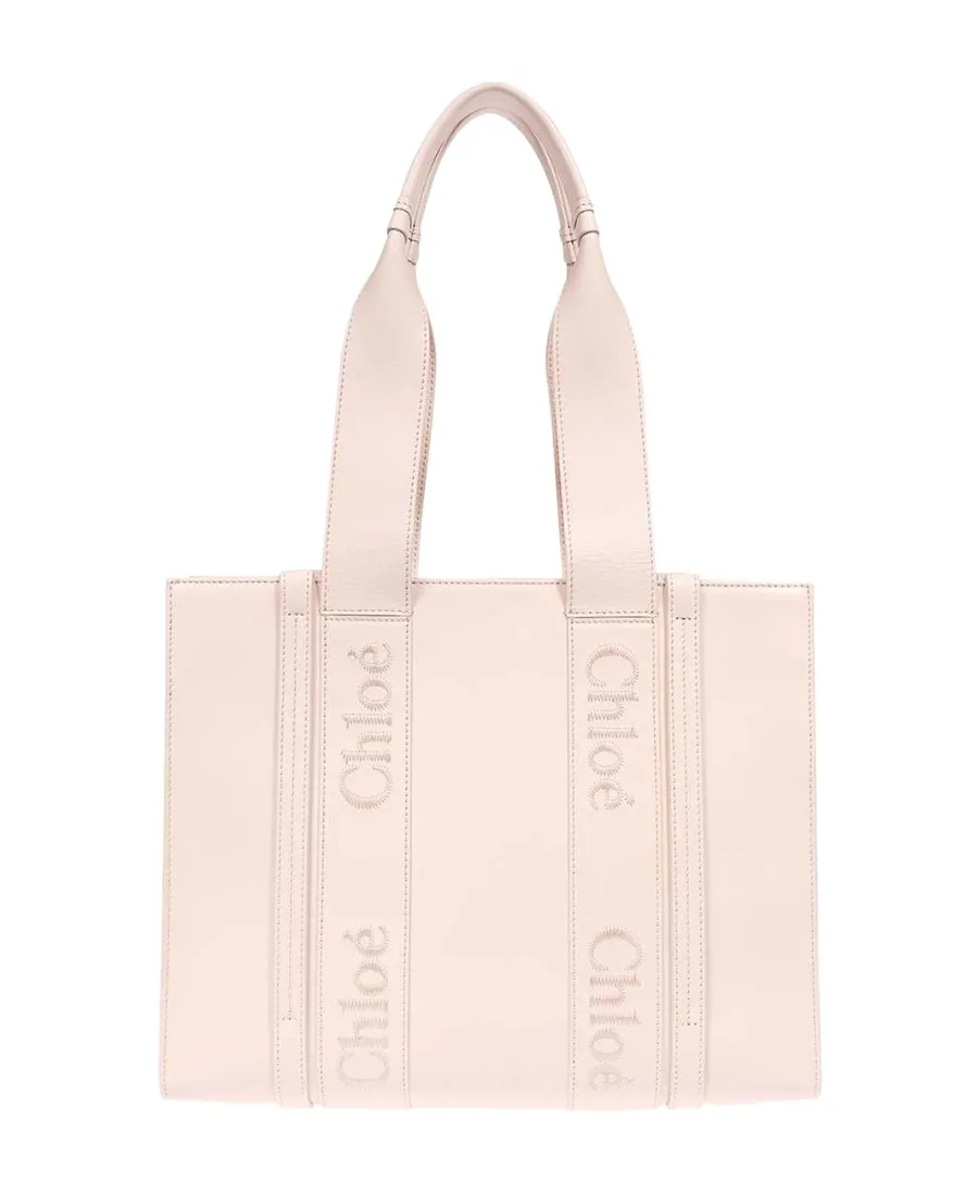 Woody Logo Embroidered Medium Tote Bag