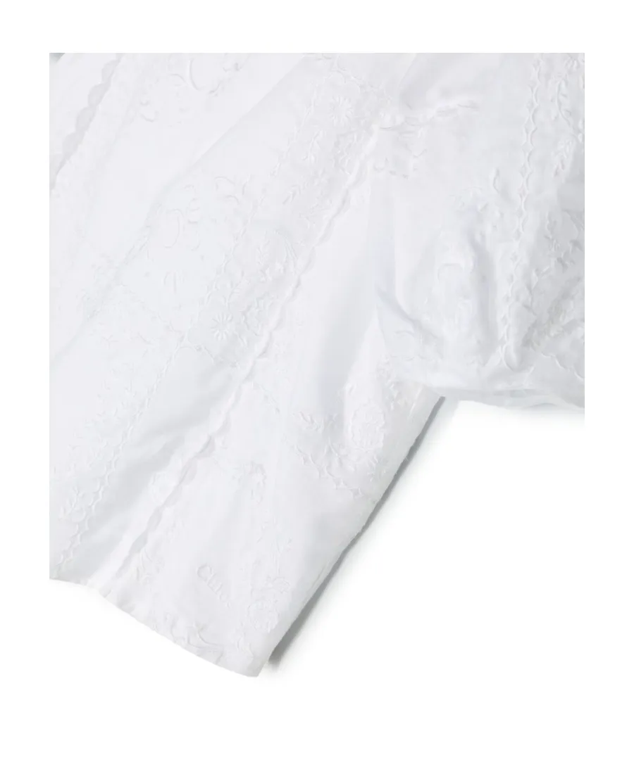 Crewneck Puff-Sleeved Blouse