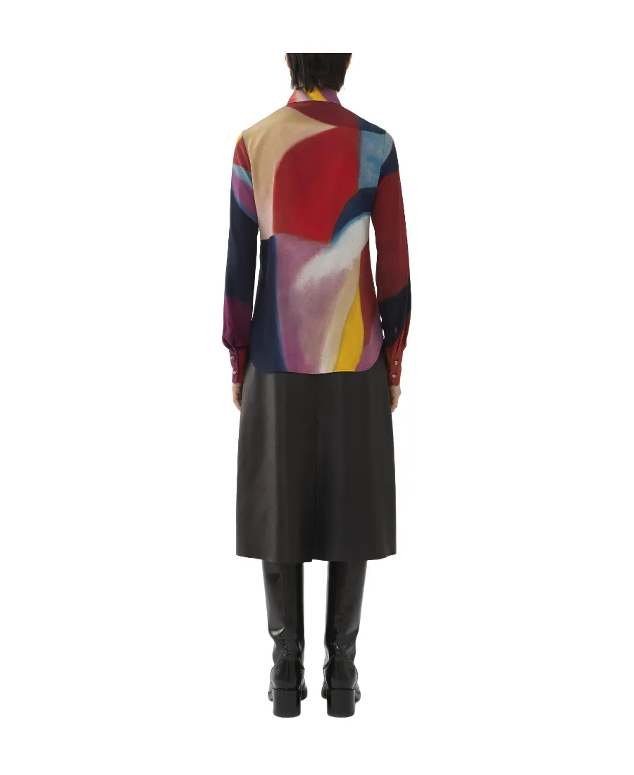 Printed Long-Sleeved Blouse