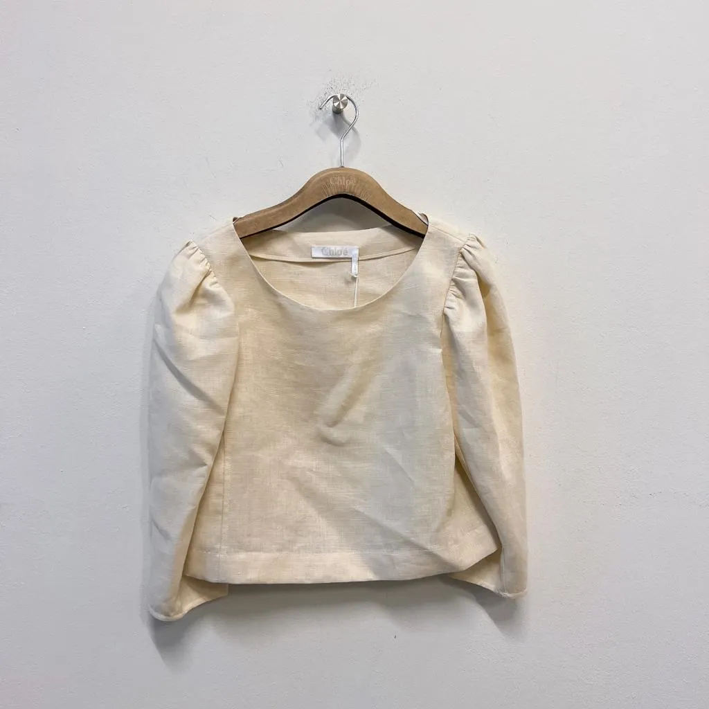 Puff-Sleeved Cropped Top