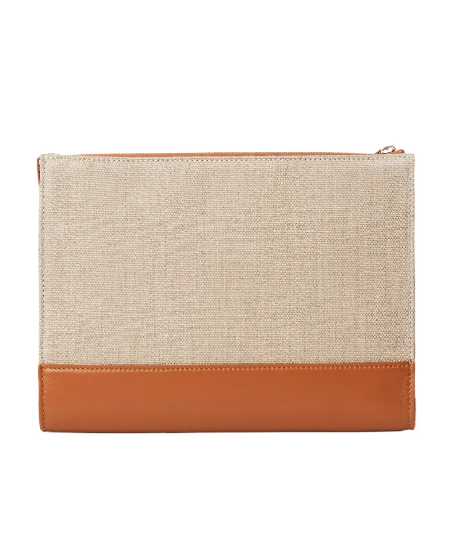 Embossed-Logo Clutch Bag