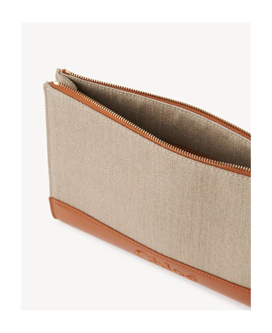 Embossed-Logo Clutch Bag