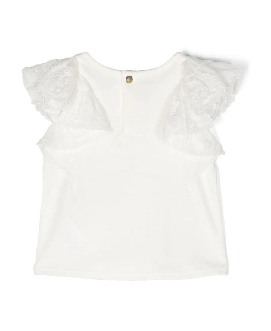 Crewneck Flutter-Sleeved T-Shirt