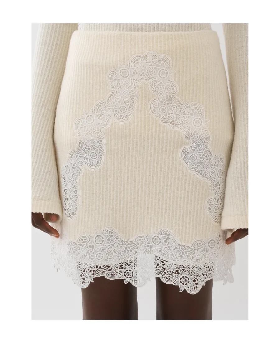 Lace Detailed Flared Mini Skirt