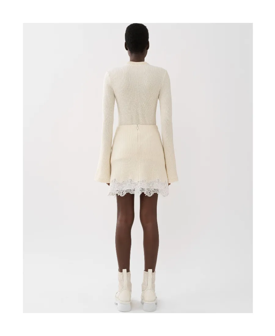Lace Detailed Flared Mini Skirt